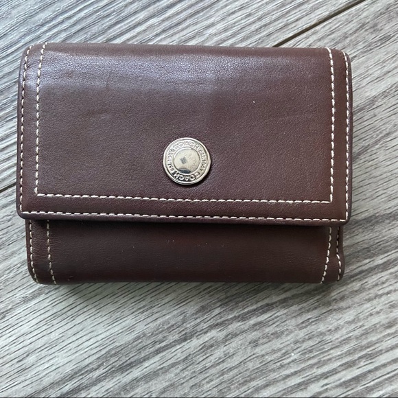 Coach vintage Chelsea Brown Leather Card Coin Wallet - Picture 1 of 8